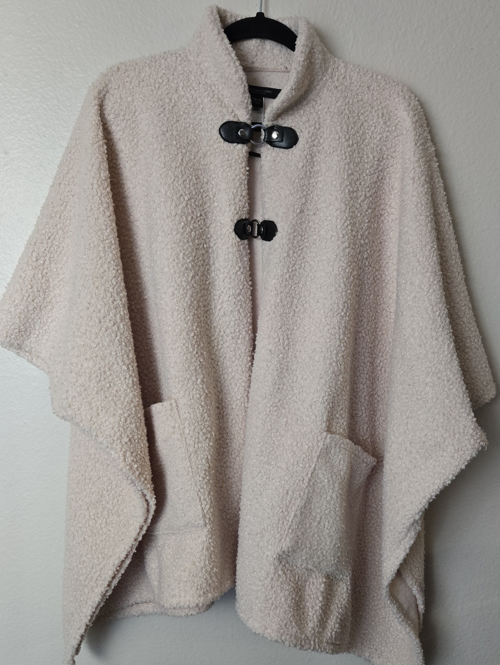Marc New York Andrew Marc Sherpa Poncho Cape One Size Cream Toggle